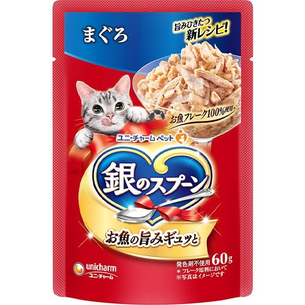 Nutro　銀のスプーン　キャットフード パウチ Amazon | 銀のスプーン パウチ まぐろ 60g×16コ | unicharm